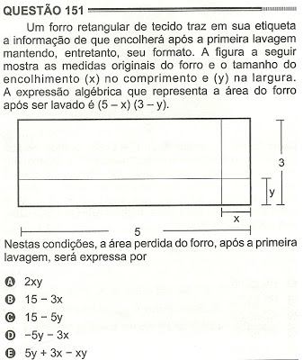 Exercício Resolvido Enem 2012 - Questão 151 (caderno amarelo - 2º dia)